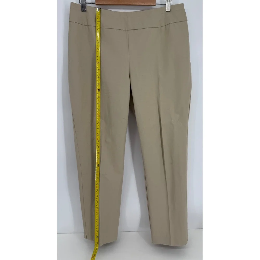 Chicos Fabulously Slimming Ankle Pants Tan Khaki Pull On Stretch Sz 2 (L) - Picture 2 of 12